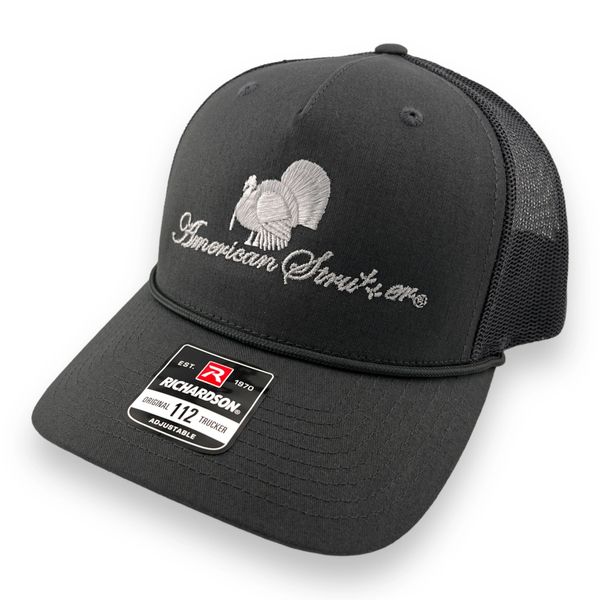 American Strutter® 'FlatLine' Charcoal Rope SnapBack Hat