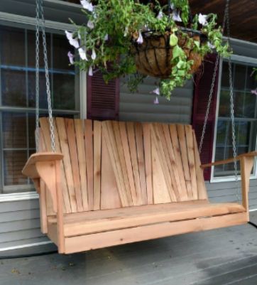 Custom 3 Seat Adirondack Porch Swing Reclaimed Western Red Cedar