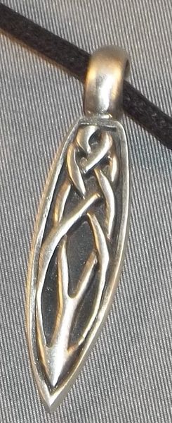 Celtic Knot Drop Pewter Pendant on Neck Cord