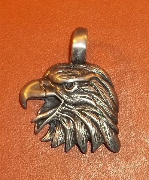 Eagle Head Pewter Pendant on Neck Cord