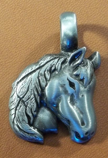 Horse Head Pewter Pendant on Neck Cord