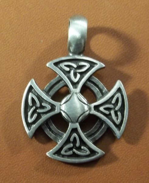 Celtic Cross Pewter Pendant on Neck Cord
