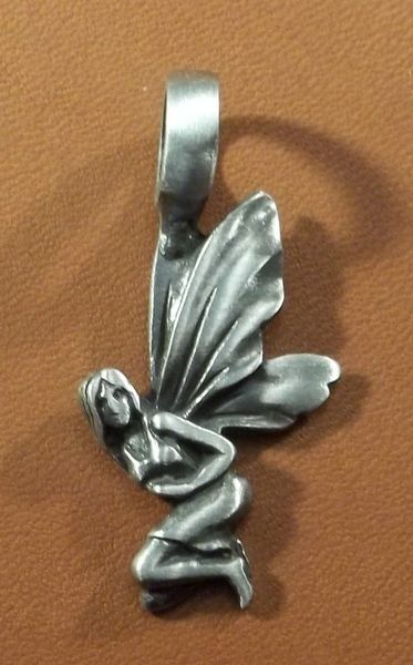 Fairy Pewter Pendant on Neck Cord