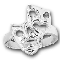 STAINLESS STEEL COMEDY TRAGEDY RING