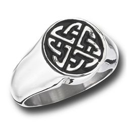 STAINLESS STEEL CELTIC KNOT SIGNET RING