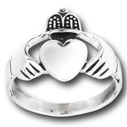 STAINLESS STEEL MENS CLADDAGH RING
