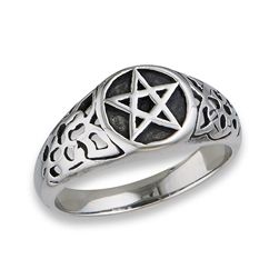 STAINLESS STEEL LADIES PENTAGRAM RING