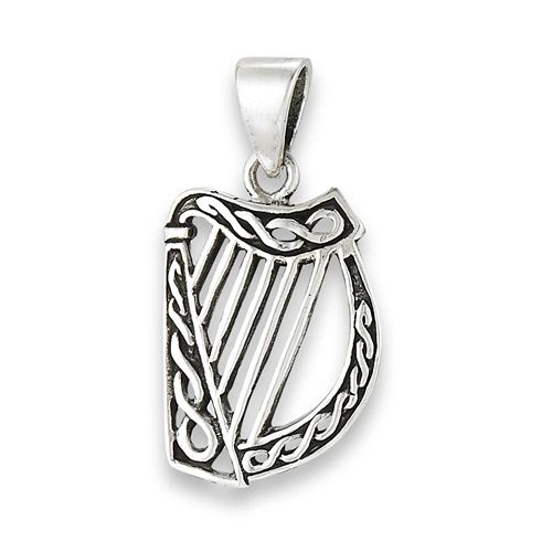 STERLING SILVER MEDIUM HARP PENDANT