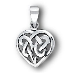 STERLING SILVER CELTIC HEART PENDANT