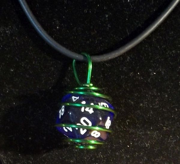 D20 Dice Cage Pendant - for 24 mm die (8KGP67RAH) by Foxworks