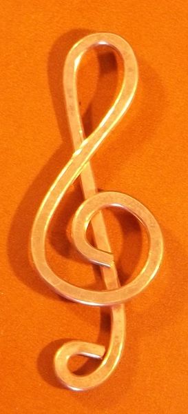 4 Pack Hand Hammered Treble Clef Paper Clip