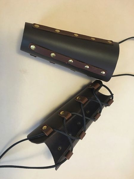 Pair of Leather Archer Bracers w Splints