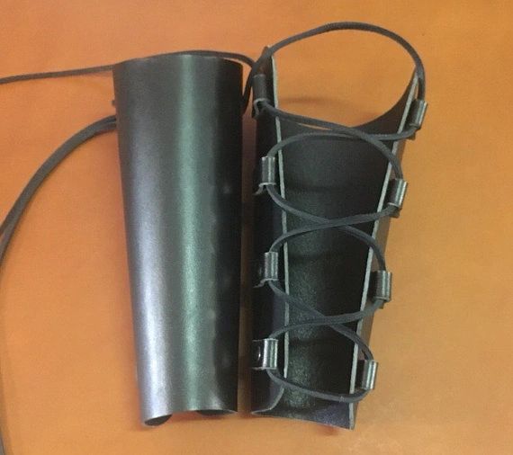 Pair of Leather Archers Bracers with Laces | Panther Dragon Inc.