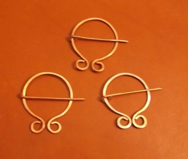 3 Pack Small Hand Hammered Penannular Brooch