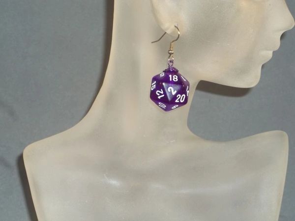 Dice Earrings Made with Chessex Dice