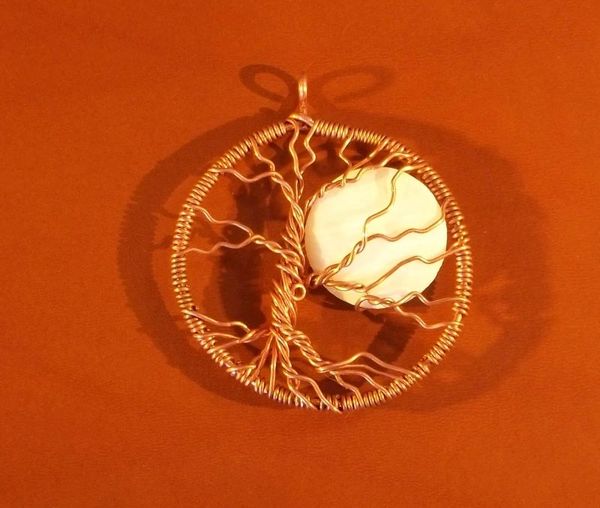 Copper Tree of Life Pendant with Moon