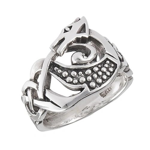 Sterling Silver Celtic Dragon Ring