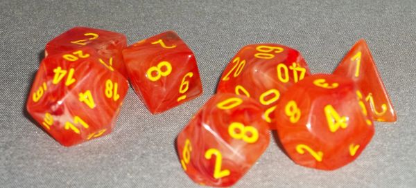 Chessex Ghostly Glow Polyhedral 7-Die set