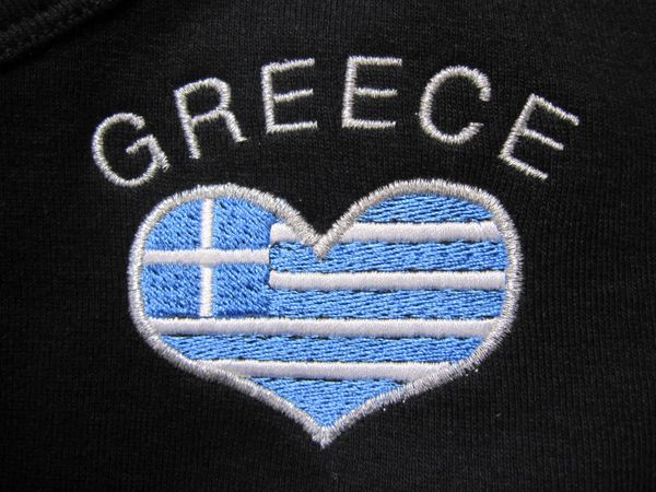 Greece flag embroidered t-shirt