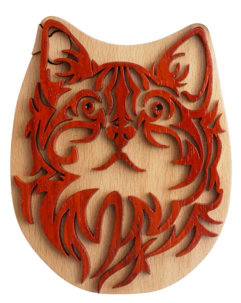 Cat Wooden Secret Puzzle Box