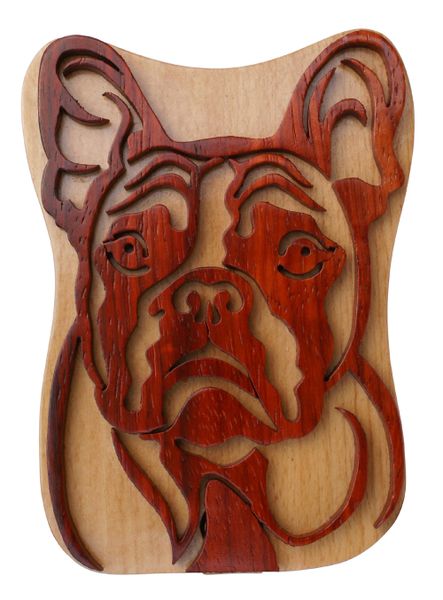 French Bulldog Wooden Secret Puzzle Box