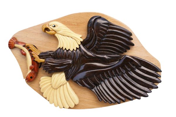 Fish Eagle Secret Puzzle Boxe with hidden compartment