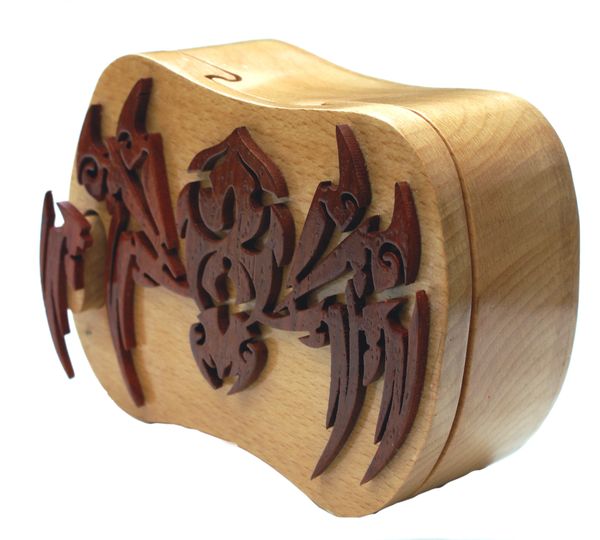 Black Widow Spider Tribal Art Puzzle Box