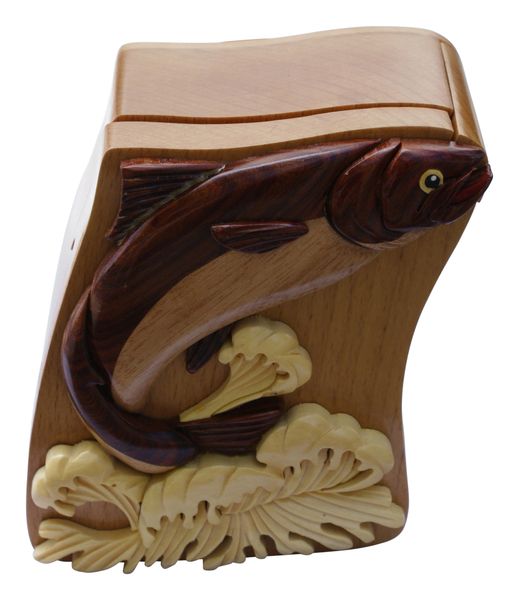 Salmon Wooden Secret Puzzle Box