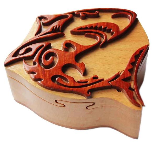 Great White Shark Puzzle Box with Secret Compartment