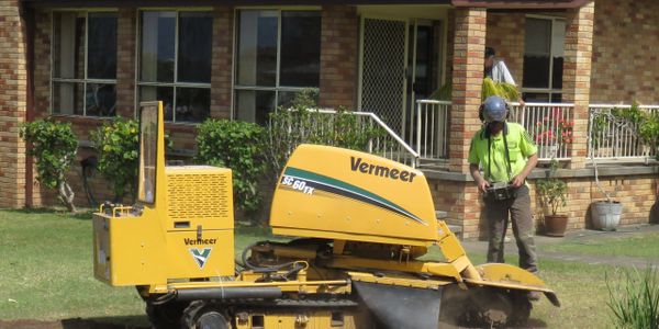 Jeff Pearce Tree Services has the most efficient and cost effective remote controlled stump grinder in our area.