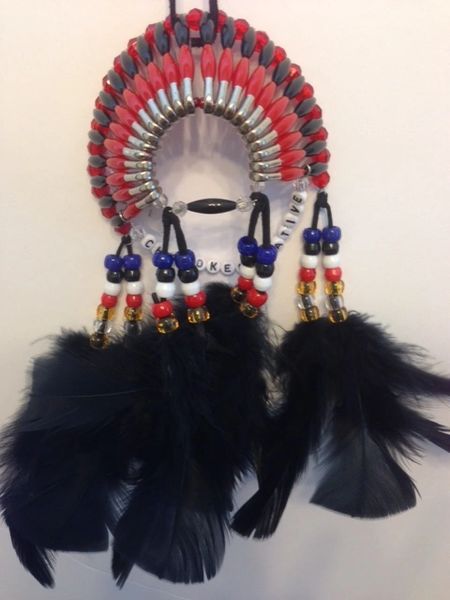 CHEROKEE NATIVE Mini Head Dress (without) Back Feathers