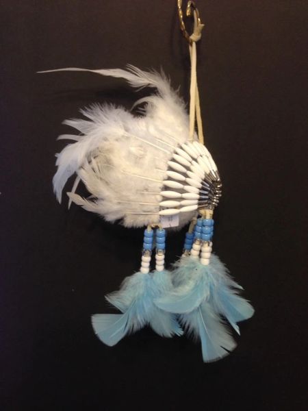 BLUE BABY Mini Head Dress Made in the USA of Cherokee Heritage & Inspiration