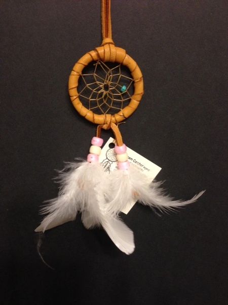 Cotton Candy Pink and Ivory Dream Catcher Made in the USA of Cherokee Heritage & Inspiration