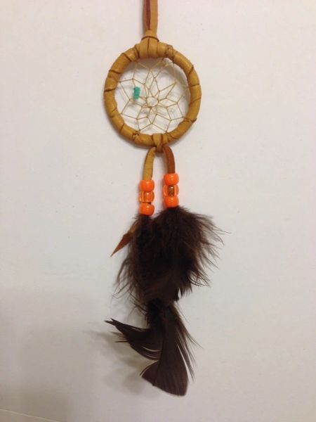Natural Orange Dream Catcher Made in the USA of Cherokee Heritage & Inspiration