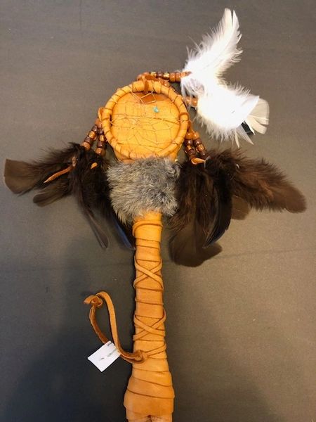 Cherokee Heritage Talking Stick with 2 Dream Catchers