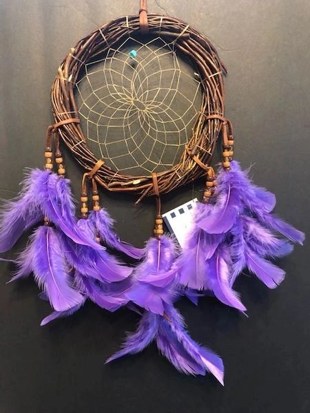 18" LAVENDER Grapevine Wreath Dream Catcher Made in the USA of Cherokee Heritage and Inspiration