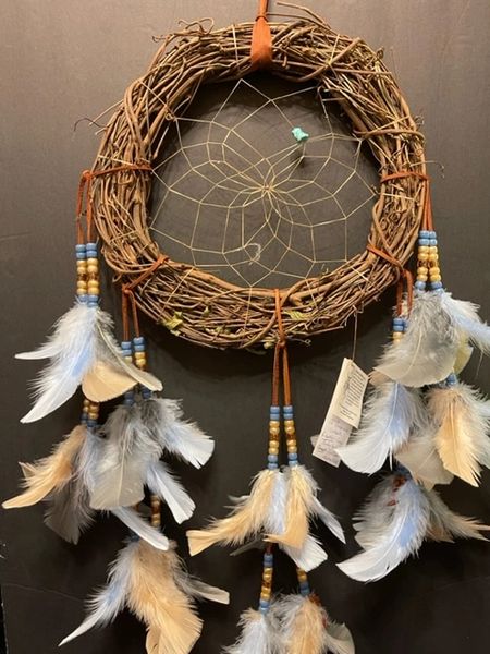 18" PEACEFUL Grapevine Wreath Dream Catcher Made in the USA of Cherokee Heritage & Inspiration