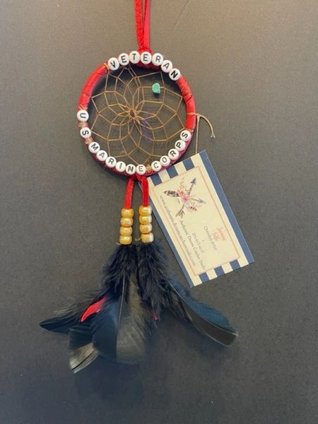 US MARINES Corps Veteran Dream Catcher Made in the USA of Cherokee Heritage & Inspiration