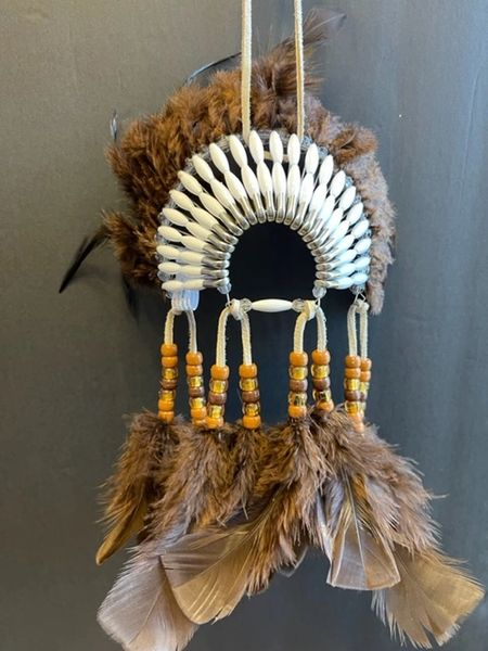 WHITE WOLF Mini Head Dress Made in the USA of Cherokee Heritage & Inspiration
