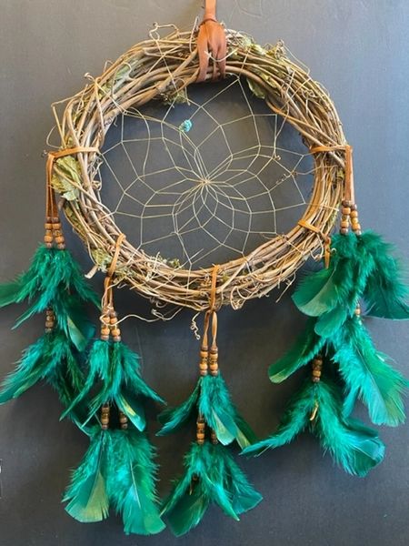 12" GREEN Grapevine Wreath Made in the USA of Cherokee Heritage & Inspiration