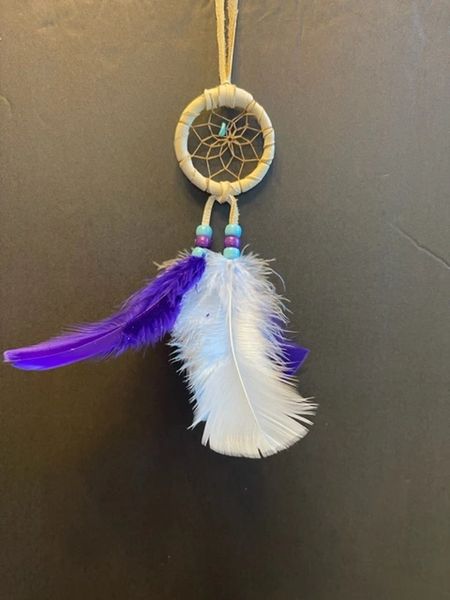 Baby Blue and Purple SPRAY Dream Catcher Made in the USA of Cherokee Heritage & Inspiration