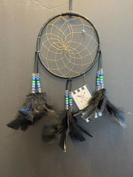 Black PEACOCK STRUT Dream Catcher Made in the USA of Cherokee Heritage & Inspiration
