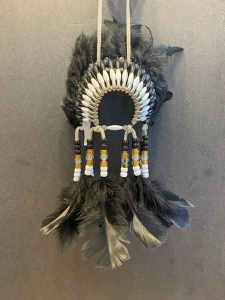 Black BEAR PAW Mini Head Dress Made in the USA of Cherokee Heritage & Inspiration
