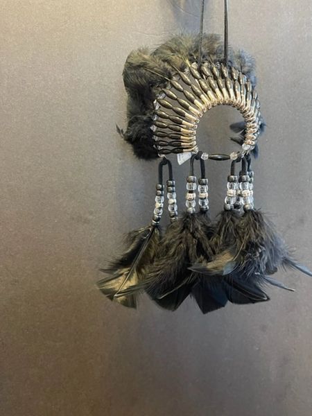 HAWK SHADOW Mini Head Dress Made in the USA of Cherokee Heritage & Inspiration