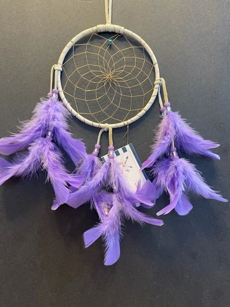 Lavender PUFF Dream Catcher Made in the USA of Cherokee Heritage & Inspiration
