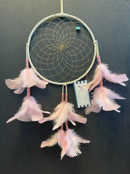 Pink PUFF Dream Catcher Made in the USA of Cherokee Heritage & Inspiration