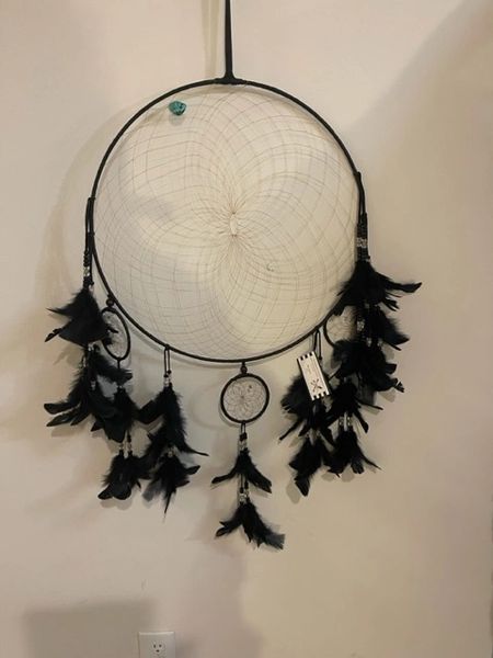 20" Custom CHANDELIER with Turkey Feathers Dream Catcher Made in the USA Cherokee Heritage and Inspiration