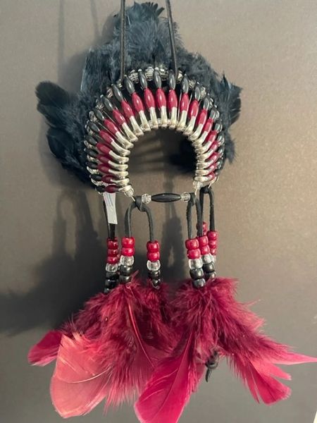 BURGUNDY LAKE Mini Head Dress Made in the USA of Cherokee Heritage & Inspiration