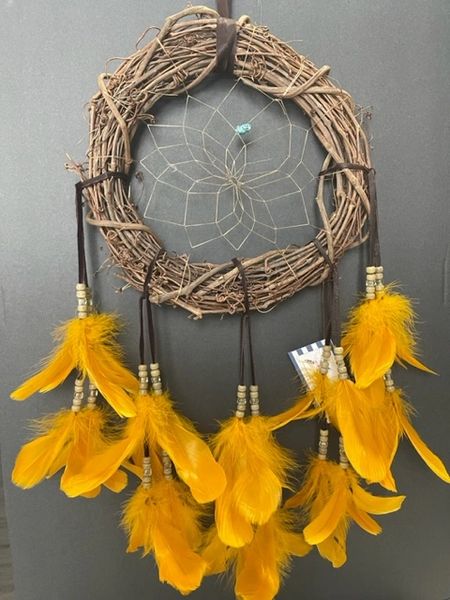 24" GOLD Grapevine Wreath Dream Catcher Made in the USA of Cherokee Heritage and Inspiration