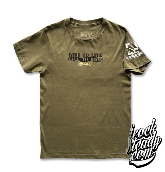 MAGAS (Live to Ride) Military Green Soft Tee